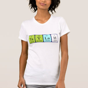 Camisa do nome da mesa periódica de Taylah