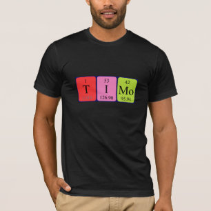 Camisa do nome da mesa periódica de Timo