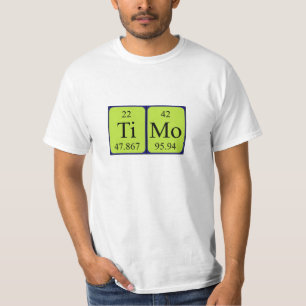 Camisa do nome da mesa periódica de Timo