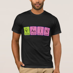 Camisa do nome da mesa periódica de Yasin