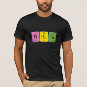 Camisa do nome da mesa periódica do cérebro