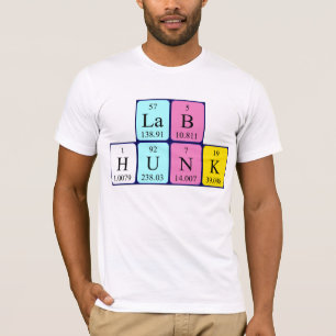 Camisa do nome da mesa periódica do Lab Hunk