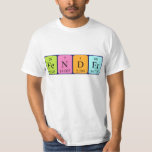 Camisa do nome da mesa periódica do pára-choque<br><div class="desc">O pára-choque soletrou para fora como Fe N D Er (érbio do deutério do nitrogênio do ferro) em uma camisa para o cientista em você.  
 Não pode encontrar o que você quer?</div>