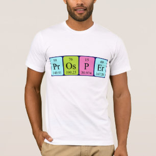 Camisa do nome da mesa periódica do Prosper