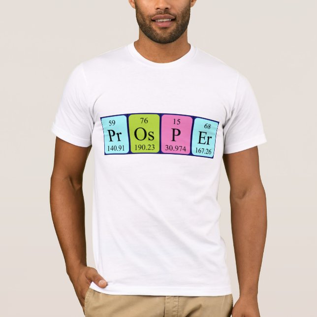 Camisa do nome da mesa periódica do Prosper (Frente)