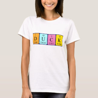 Camisa do nome da mesa periódica Duck