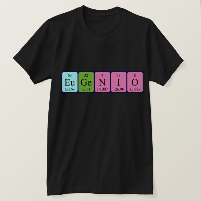 Camisa do nome da mesa periódica Eugenio (Frente do Design)