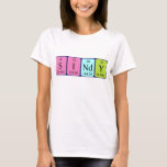 Camisa do nome da mesa periódica indy<br><div class="desc">Sindy se soletrou como S I Nd Y (Sulfur Iodine Neodymo Yttrium) em uma camisa para o cientista em você.</div>