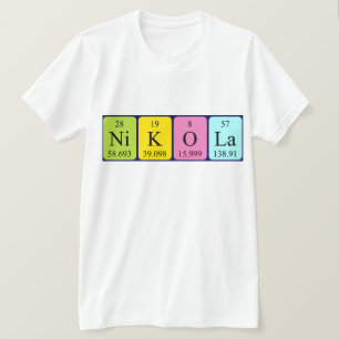 Camisa do nome da mesa periódica Nikola