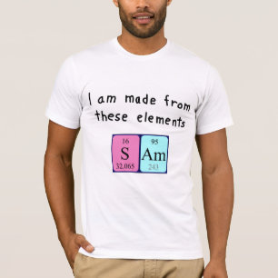 Camisa do nome da mesa periódica Sam