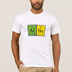 Camisa do nome periódico da mesa Alba