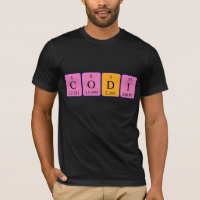 Camisa do nome periódico da mesa Codi
