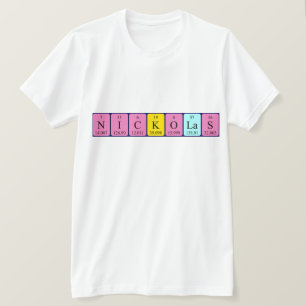 Camisa do nome periódico da mesa Nickolas