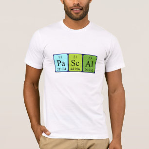 Camisa do nome periódico da mesa Pascal