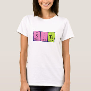 Camisa do nome periódico da mesa Sita