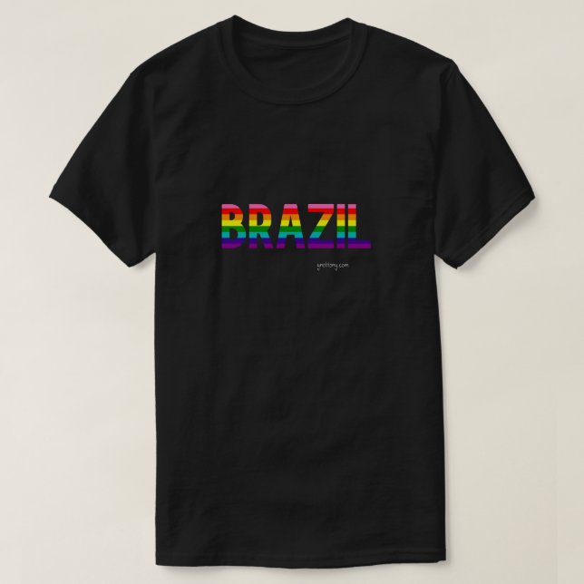 Camisa do Orgulho Brasil | Sinalizador arco-íris (Frente do Design)