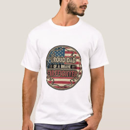 Camisa do Pai Bombeiro com Bandeira Americana Vint