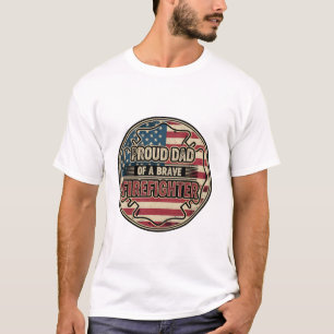 Camisa do Pai Bombeiro com Bandeira Americana Vint