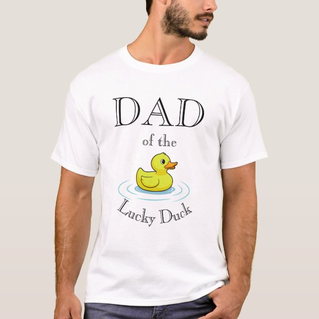 Camisa do Papai Pato da Sorte para o 1º Aniversári (Frente)