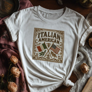 Camisa Do Patrimônio Italiano Americano   Rótulo d