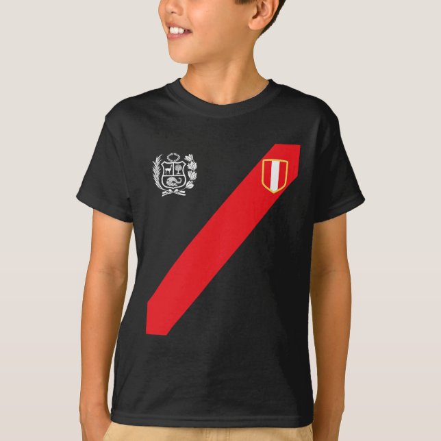 Camisa do Peru Bandeira Peruana Escudo Retro Futeb (Frente)