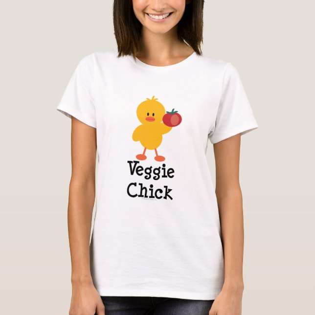 Camisa do pintinho T do vegetariano (Frente)