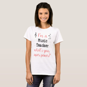 Camisa do poder super de professor de música - lu