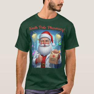 Camisa do Polo Norte da Farmácia do Papai Noel Per
