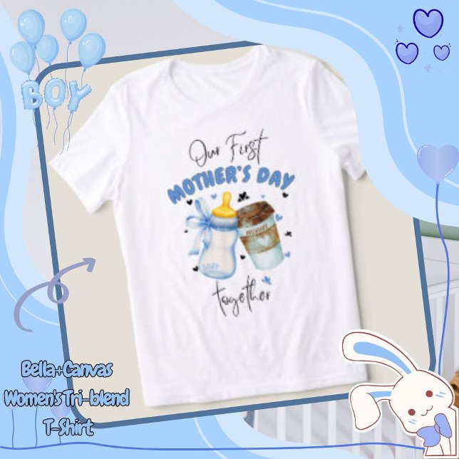Camisa do primeiro Dia de as mães 2025/roupa azul  (First Mother's Day Shirt 2025 / Blue Matching outfit, our first mothers shirt, new mommy gift, mothe)