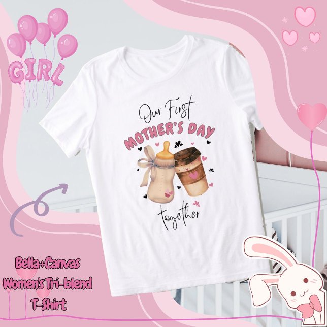 Camisa do primeiro Dia de as mães 2025/roupa cor-d (First Mother's Day Shirt 2025 / Pink Matching outfit, our first mothers shirt, new mommy gift, mothe)