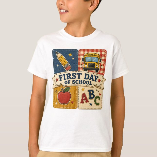 Camisa do Primeiro Dia de Aula, Camisa de Volta às (Frente)