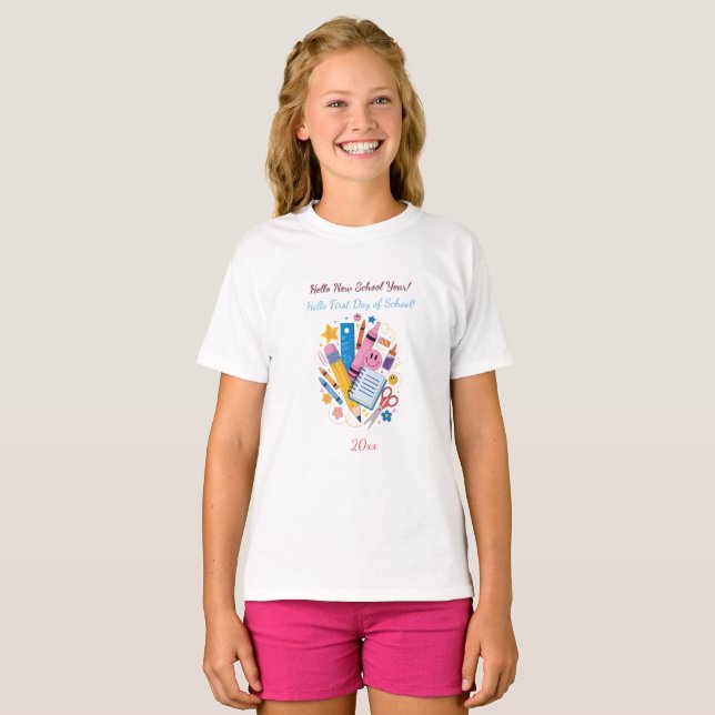 Camisa do Primeiro Dia de Aula | Design de Volta à (Frente Completa)