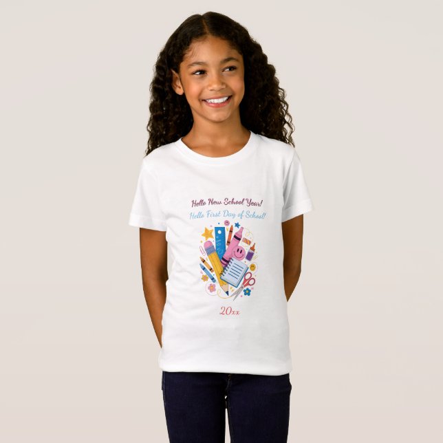 Camisa do Primeiro Dia de Aula | Design de Volta à (Frente Completa)
