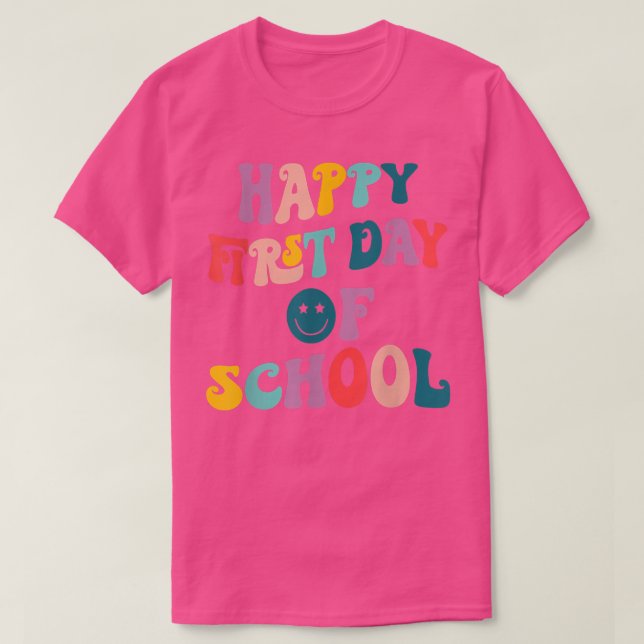 Camisa do Primeiro Dia de Aula Feliz Professores A (Frente do Design)