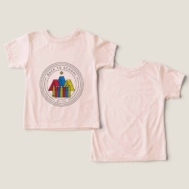 Camisa do Primeiro Dia de Aula | Lápis Montanha do (Design Frente e Verso)