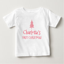Camisa do Primeiro Natal da Bebê Charlotte Nome 1º