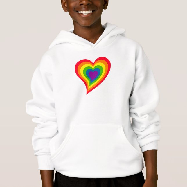 Camisa do Rainbow Heart - escolha estilo e cor (Frente)