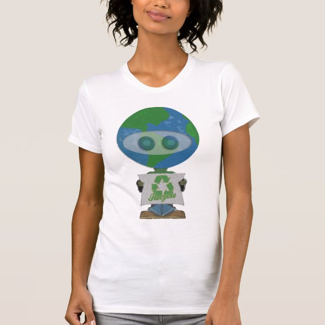 Camisa do reciclar t do Dia da Terra (Frente)