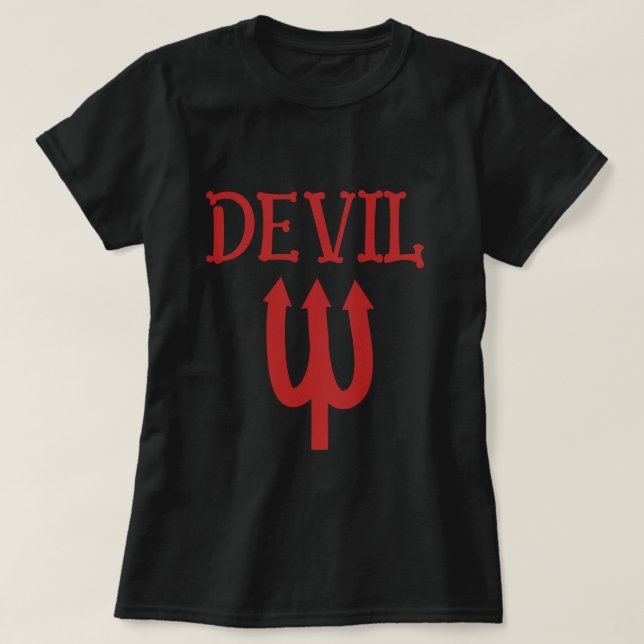 Camisa do Red Devil Halloween para mulheres (Frente do Design)