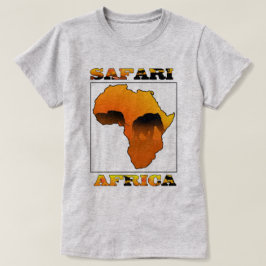Camisa do safari T do mapa de África com elefantes