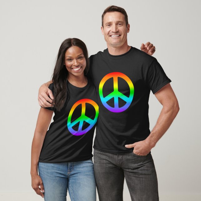 Camisa do Sinal de Paz Arco-íris (Unissex)