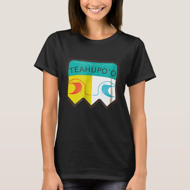 camisa do surf teahupoo retrô com duas ondas grand (Frente)