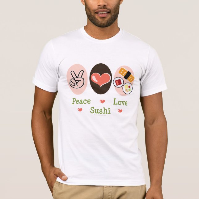 Camisa do sushi T do amor da paz (Frente)