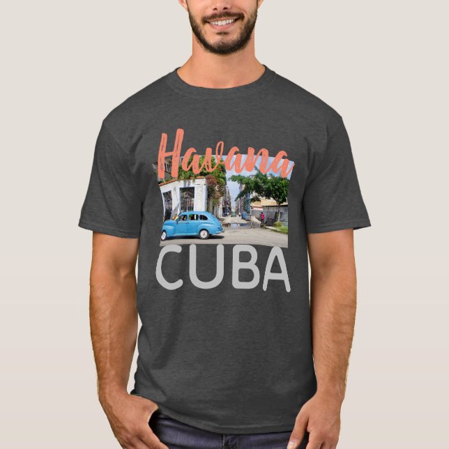 Camisa do táxi de Havana Cuba em letras (Frente)
