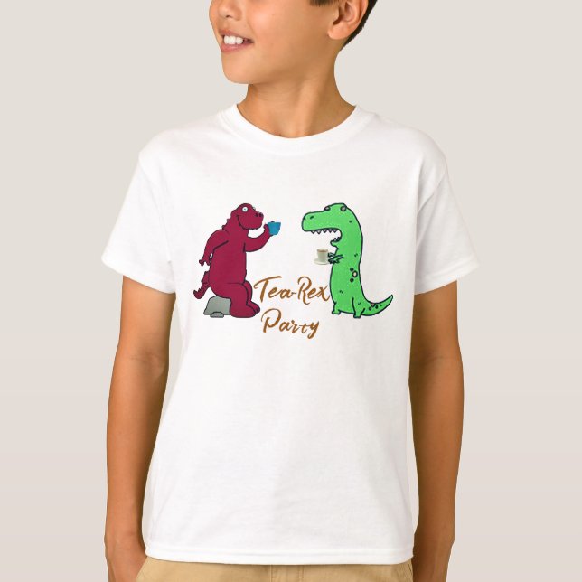 Camisa do Tea T-Rex - Tea de Aniversário do Dinoss (Frente)