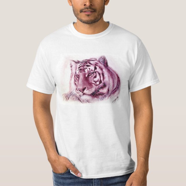 Camisa do tigre - tigre monocromático da pintura a (Frente)
