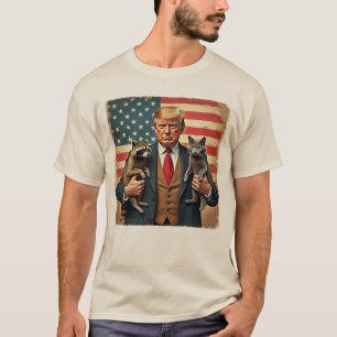 Camisa do Trump com um Gato Guaxinim – Presente Di
