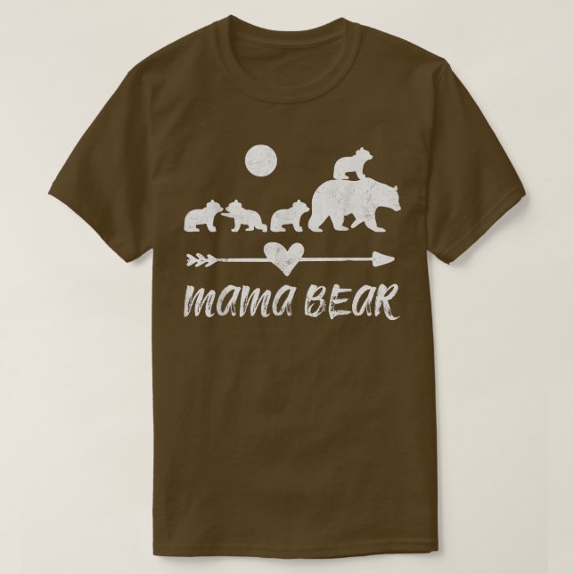 Camisa do Urso da Mamãe com Quatro Cubs de Urso Bo (Frente do Design)