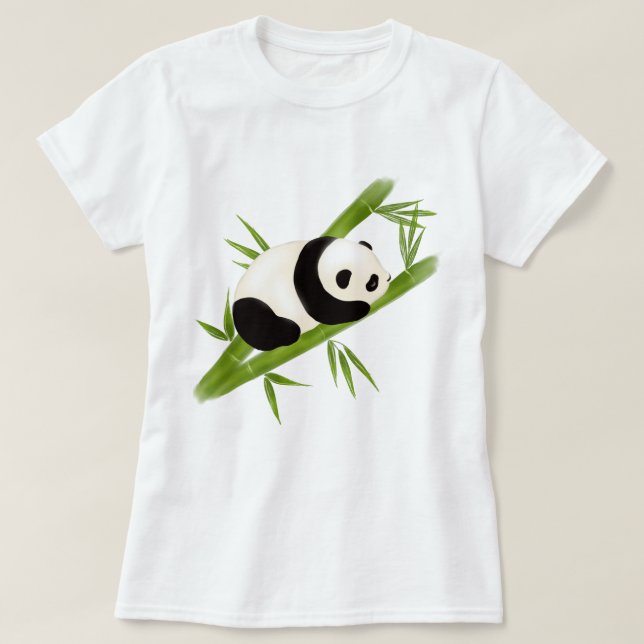 Camisa do Urso de Panda de Árvore Bamboo (Frente do Design)