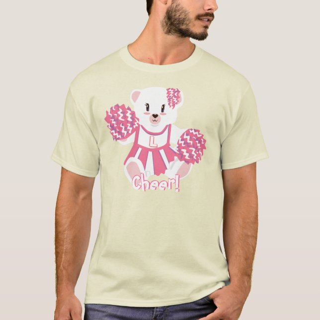 Camisa do Urso do Cheerleader Rosa (Frente)